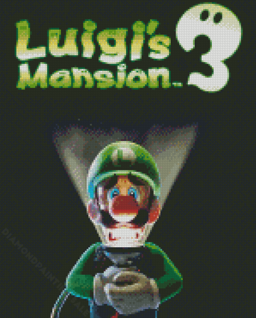 Luigis Mansion Game Poster Diamond Painting