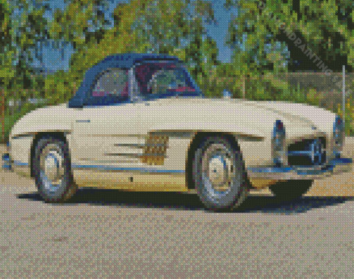 Mercedes Sl 300 Beige Car Diamond Painting