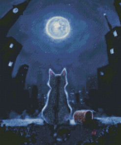 Moon Cat Diamond Painting