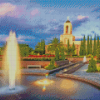 Newport Beach Temple Evening Diamond Painting