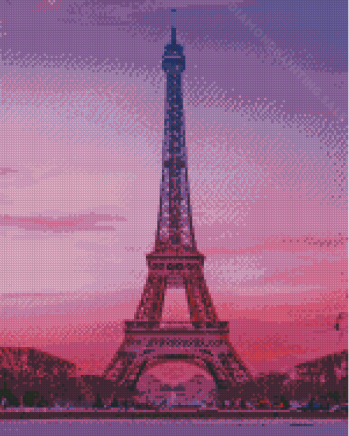 Pink Paris Eiffel Tower Diamond Painting