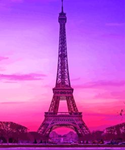 Pink Paris Eiffel Tower Diamond Painting
