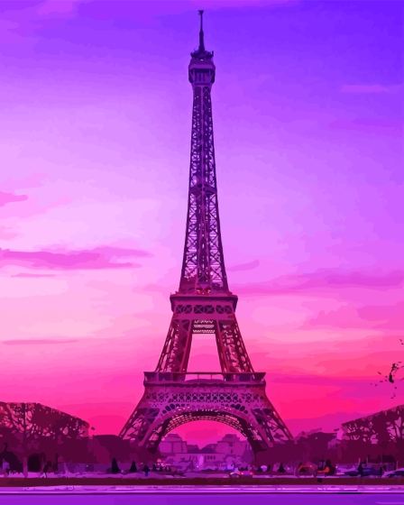 Pink Paris Eiffel Tower Diamond Painting