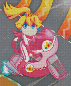 Princess Peach Mario Kart Diamond Painting