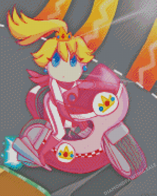 Princess Peach Mario Kart Diamond Painting