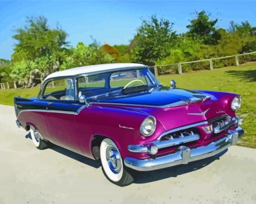 Purple 1956 Dodge Diamond Painting