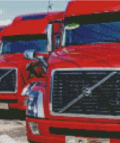 Red Volvo Trucks Diamond Painting