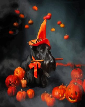 Scottish Terrier Halloween Vibe Diamond Painting