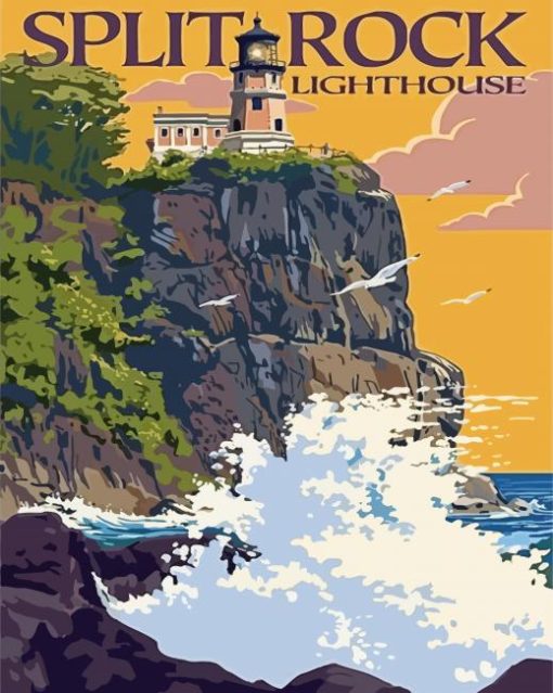 Split Rock Lighthouse Poster Diamond Painting