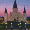 St Louis Cathedral Sunset Diamond Painting