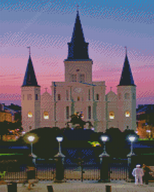 St Louis Cathedral Sunset Diamond Painting