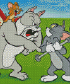 Tom And Jerry And Dog Diamond Painting