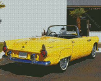 Vintage Yellow Thunderbird Car Diamond Painting
