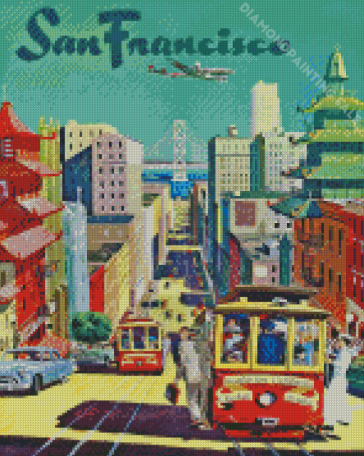 Vintage San Francisco Tramway City Diamond Painting