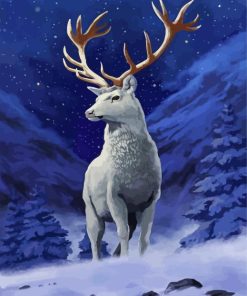 Winter White Deer Diamond Painting
