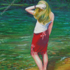 Woman By River Diamond Painting