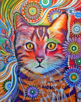 Abstract Cat Diamond Painting