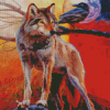 Abstract Wolf And Raven Diamond Painting