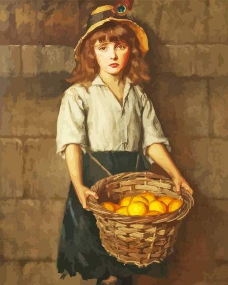 Aesthetic Orange Girl Diamond Painting