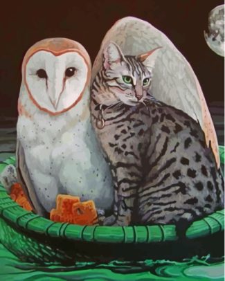 Aesthetic Owl And The Pussy Diamond Painting