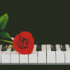 Aesthetic Piano Keys With Rose Diamond Painting