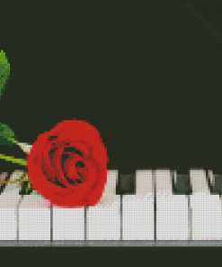 Aesthetic Piano Keys With Rose Diamond Painting