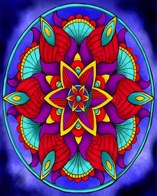 Aesthetic Colorful Mandala Flower Diamond Painting