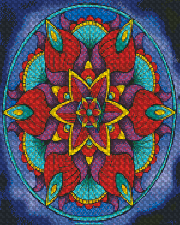 Aesthetic Colorful Mandala Flower Diamond Painting
