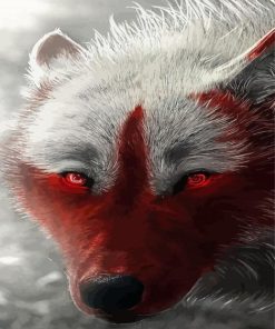 Aesthetic Fox With Red Eyes Diamond Painting
