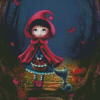 Aesthetic Red Hood Girl Diamond Painting