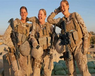 American Military Women Diamond Painting