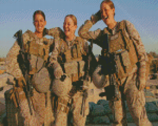 American Military Women Diamond Painting