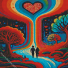Colorful Heart Couple Diamond Painting