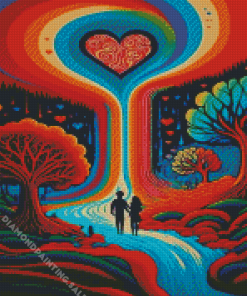 Colorful Heart Couple Diamond Painting