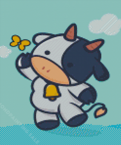 Cute Cow And Butterfly Diamond Painting