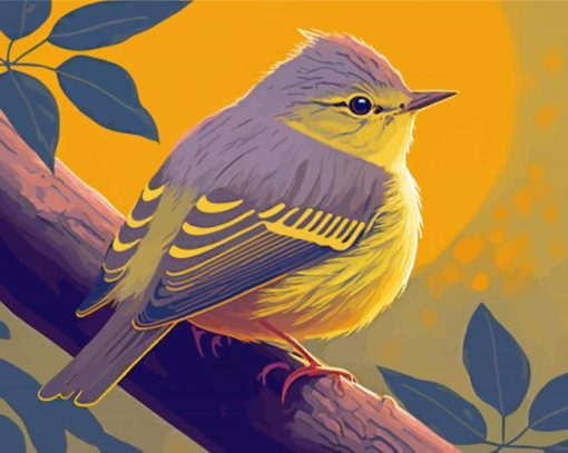 Illustration Yellow Warbler Bird Diamond Painting