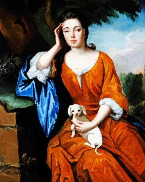 Lady With Dog Art Diamond Painting