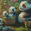 Panda Family Diamond Painting