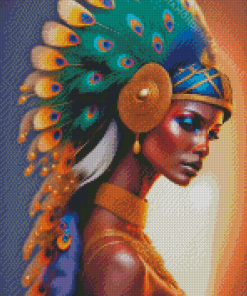 Peafowl African Lady Diamond Painting