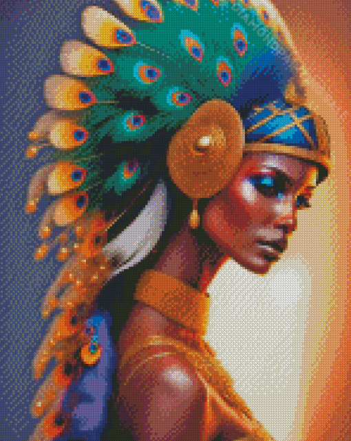 Peafowl African Lady Diamond Painting
