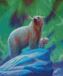 Polar Bear Northern Lights Diamond Painting