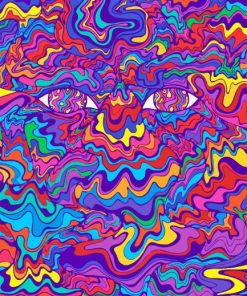 Psychedelic Colorful Eyes And Waves Fantastic Art Diamond Painting