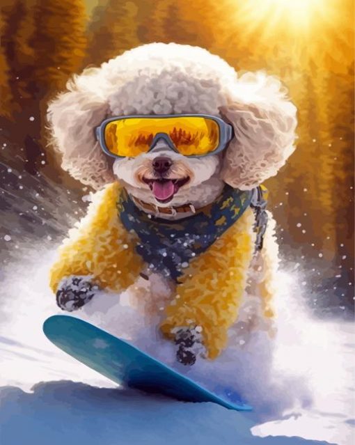 Puppy Skating Diamond Painting