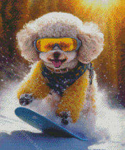 Puppy Skating Diamond Painting