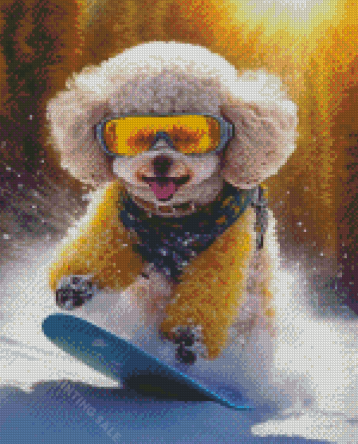 Puppy Skating Diamond Painting