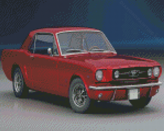 Red Ford Mustang 65 Diamond Painting