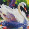 White Swan Bird Diamond Painting