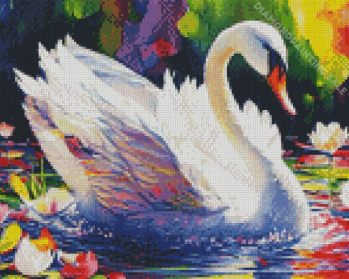 White Swan Bird Diamond Painting