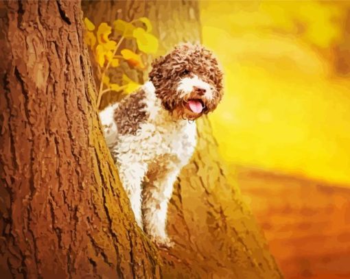 Beige And White Portuguese Water Dog 5D Diamond Painting