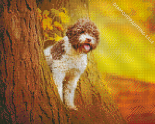 Beige And White Portuguese Water Dog 5D Diamond Painting